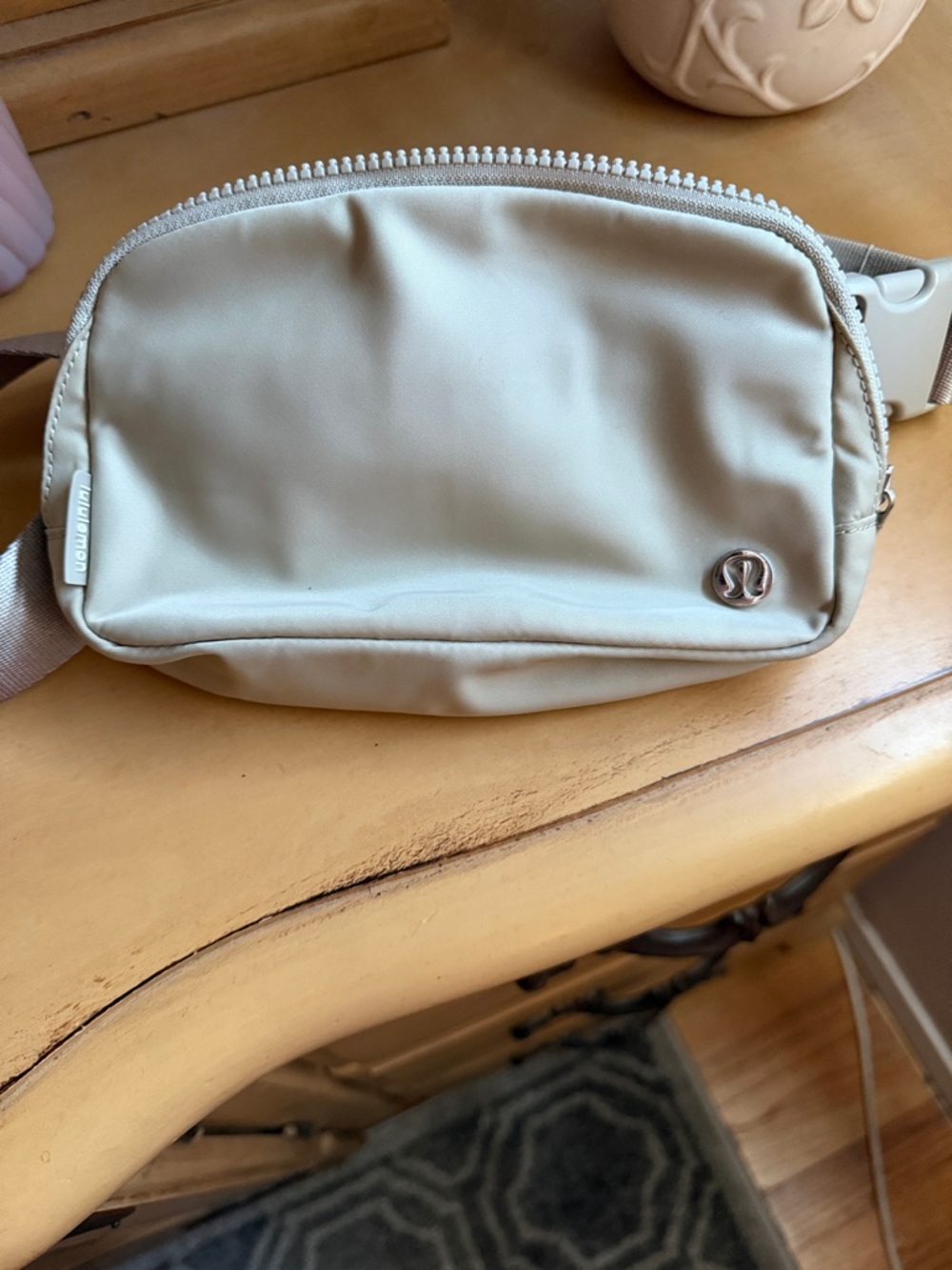lululemon athletica Small Beige Belt Bag with Taupe Strap